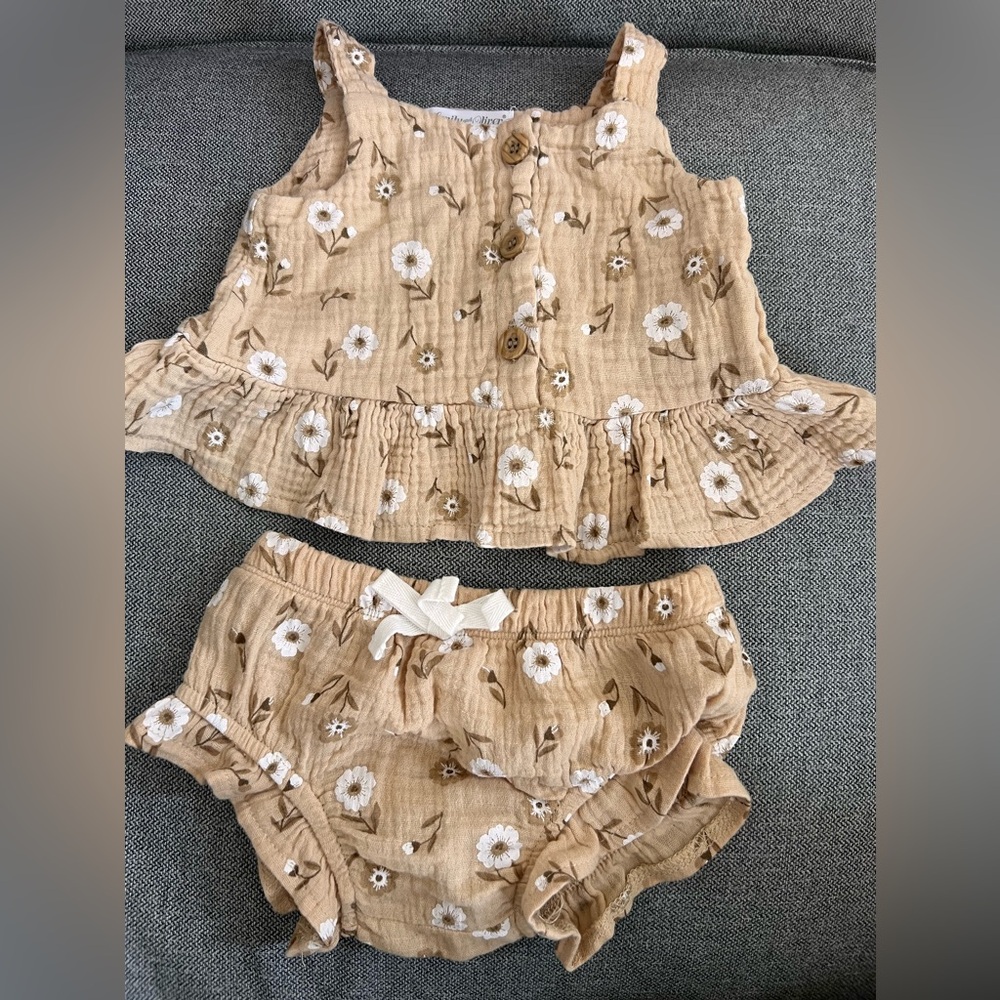 12 Month Baby girl cami top and bubble short 100% cotton.